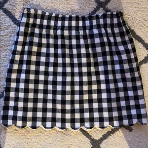 Buffalo plaid scalloped skirt